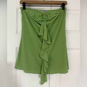 Vintage 70s Green Strapless Top